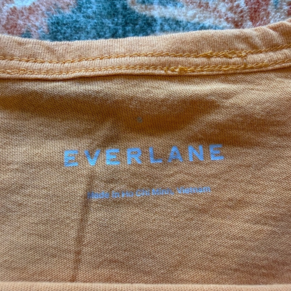 Everlane Organic Cotton Box-Cut Tee‎ Orange Short Sleeve Crop Top S - Picture 2 of 6